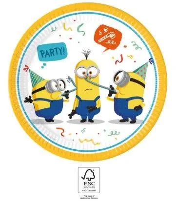 Тарілочки паперові Міньйони Minions 23 см 8 шт. День народження — фото 2