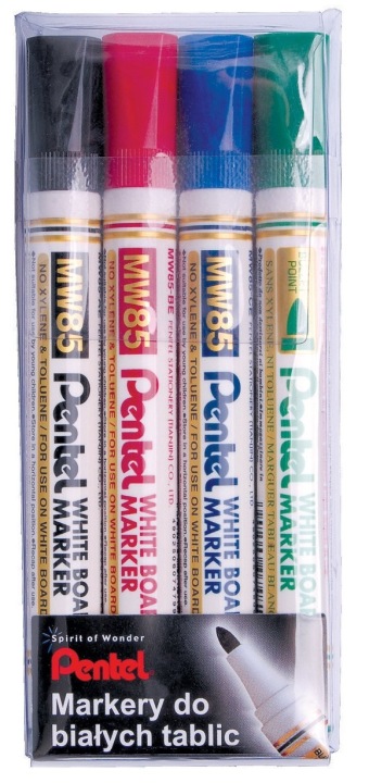 PENTEL маркер сухостиральний MW85 набір 4 кольори для білих дошок у чохлі — фото 7