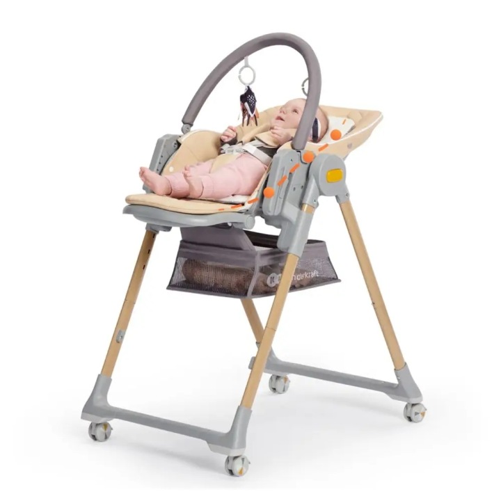 Kinderkraft TUMMIE стільчик для годування 2 в 1 шезлонг регульовані зелені (виставковий) — фото 7