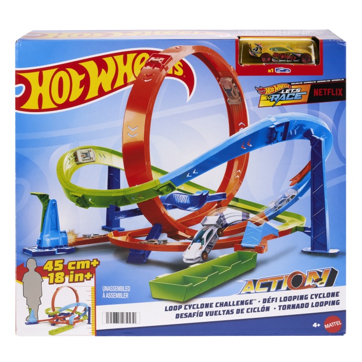 HOT WHEELS ACTION LET'S RACE набір треків закручені TORNADO петель + 1 машинка — фото 11