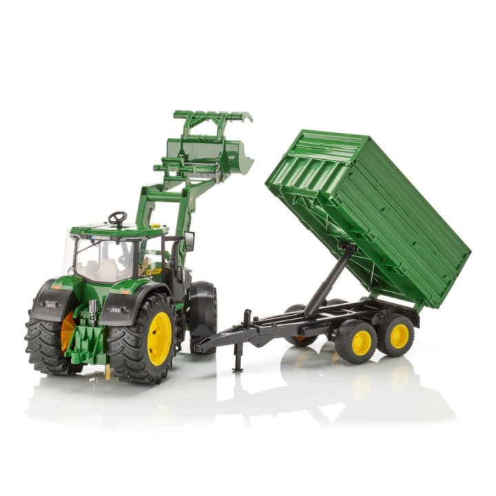 Bruder 03155 Трактор John Deere 7R 350 з навантажувачем фронтальним і причепом — фото 3