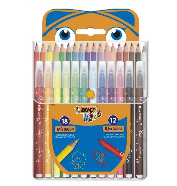 Набір 2 в 1 18 олівців + 12 фломастерів BIC — фото 5