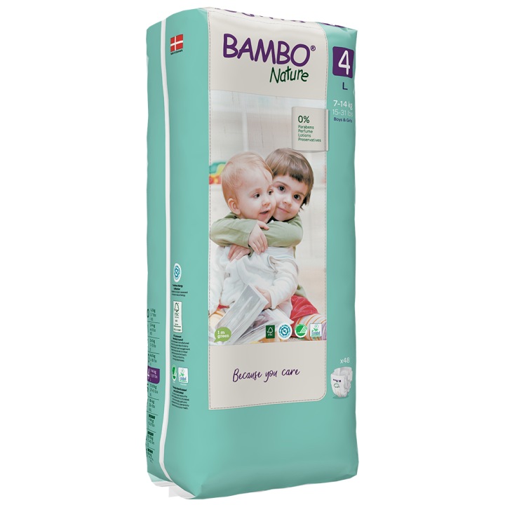 Підгузки BAMBO Nature 4 л 7-14 кг Супер м'які, Екологічні 48 шт.