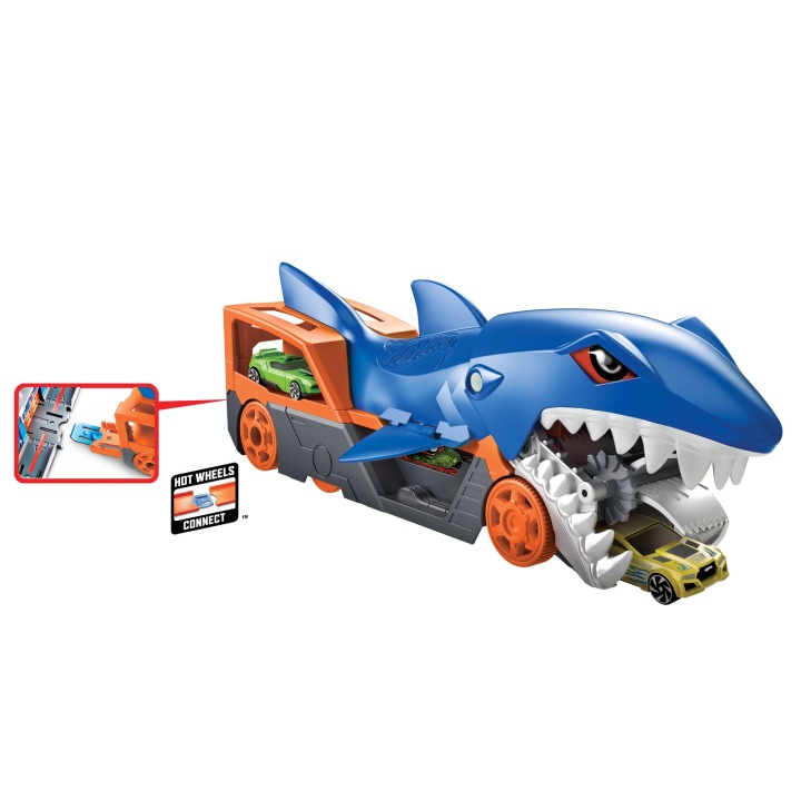 HOT WHEELS транспортер машинок акула Shark Bite + машинка Hot Wheels GVG36 — фото 9