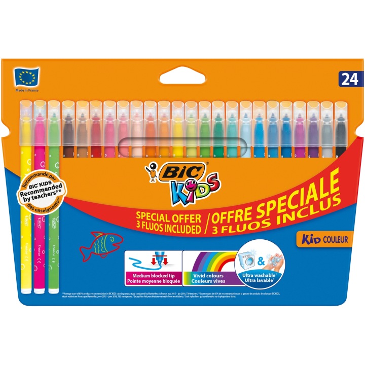 Фломастери BIC KID COULEUR FLUO [24] — фото 3