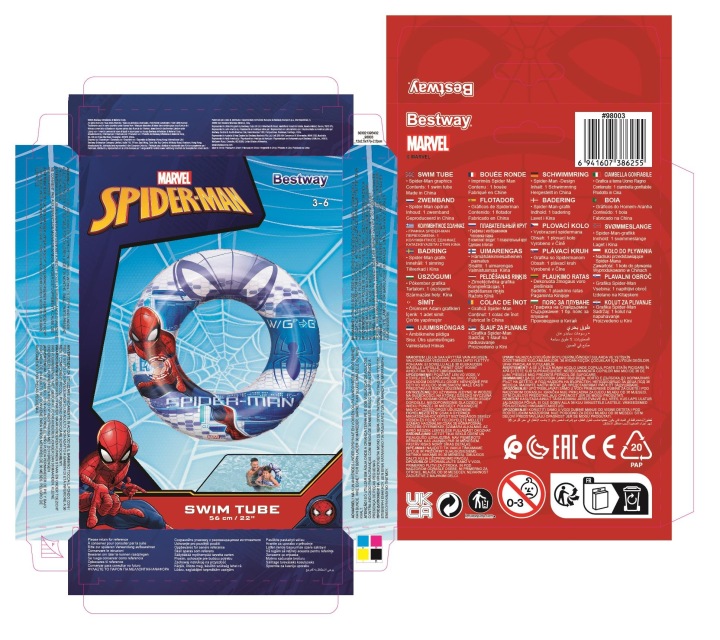Круг для плавання Spider-Man 56 см Bestway надувні для дітей 98003 — фото 8