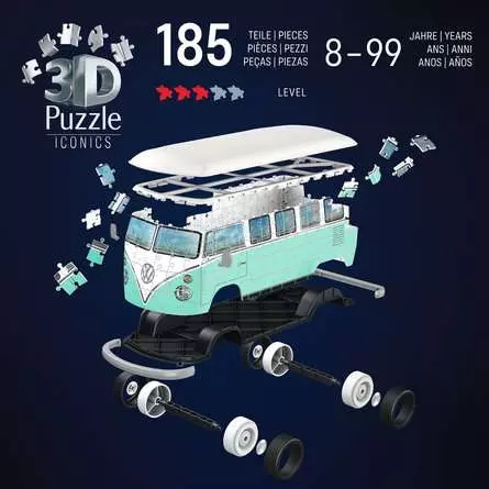 Пазли 3D RAVENSBURGER Iconics Volkswagen T1 12008035 (185 елементів) — фото 4