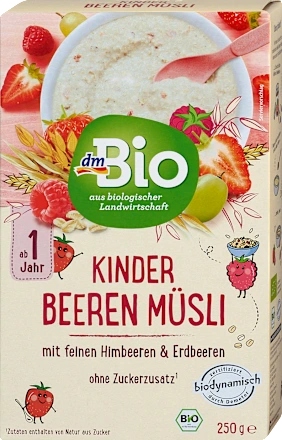 DM біо BIRCHER цільнозерновий мюслі овес спельта фрукти 1r — фото 5