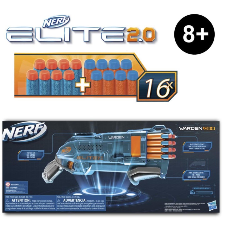 Пістолет дробовик NERF ELITE 2.0 WARDEN подвійний постріл + 16 стрілок HASBRO — фото 5