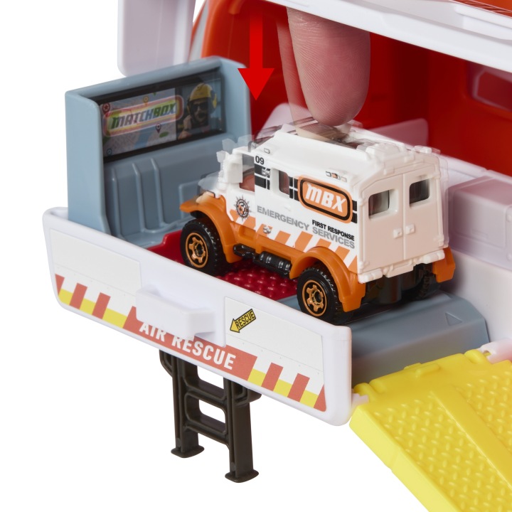 MATCHBOX великий гелікоптер рятувальний + машинка швидка допомога лебідка рухомий пропелер — фото 11