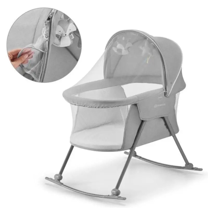 Kinderkraft LOVI Колиска традиційна ліжечко туристичне 3 в 1 Сірі 61x88 см — фото 10
