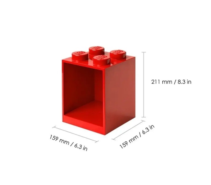LEGO Полиця Цеглинка 4 Червона Колодка На стіну стелаж письмовий стіл 41141730 — фото 9