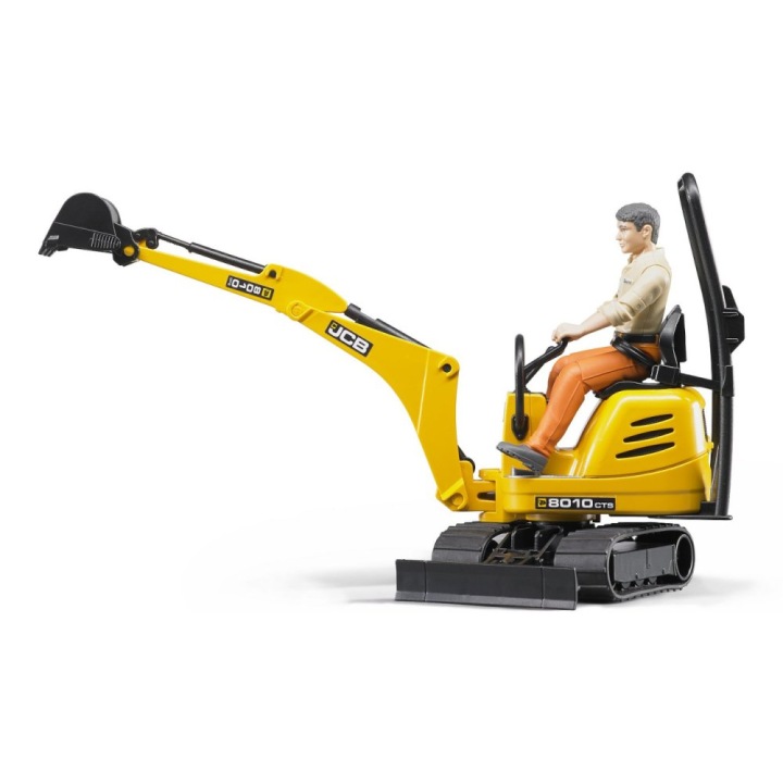 Мікроекскаватор JCB 8010 CTS з фігуркою будівельника Bruder 62002 — фото 2