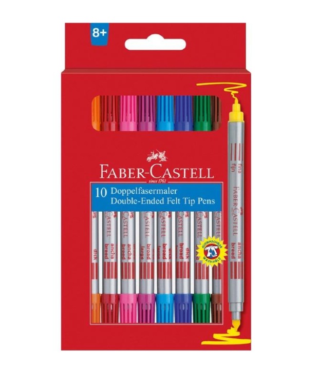 Фломастери двосторонні Faber-Castell 10 кольорів — фото 2
