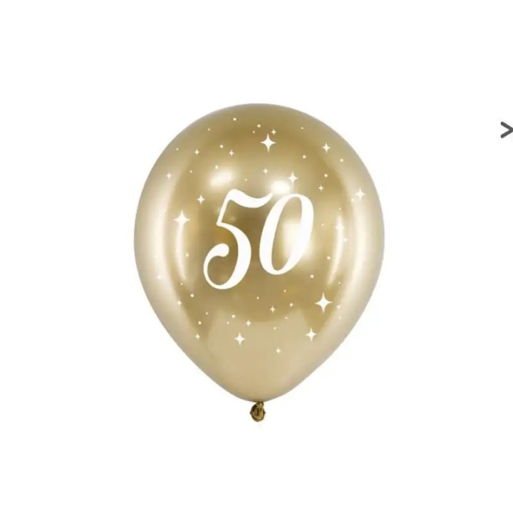 Повітряні кульки GLOSSY 50-TKA 30 см золоті 6 шт. — фото 4