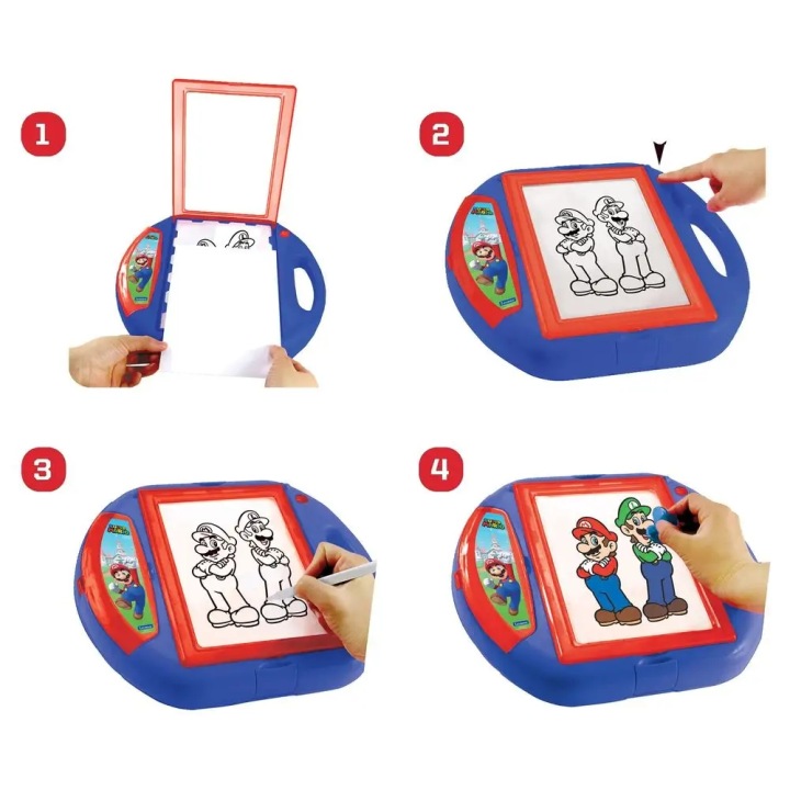 Lexibook Дошка-проєктор для малювання Super Mario з трафаретами, штампами — фото 8