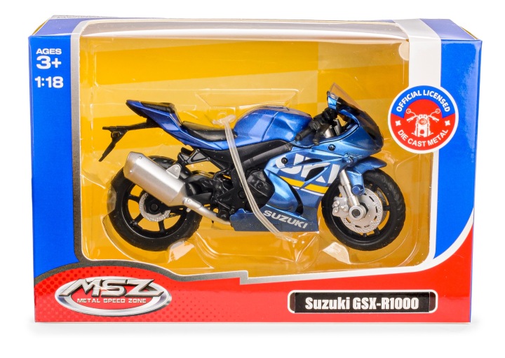 Msz 1:18 suzuki gsx-r1000 синій 3181