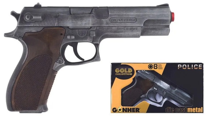 Металевий пістолет на пістони GONHER 45/1 - Серія Золотий Collection - KRK — фото 6