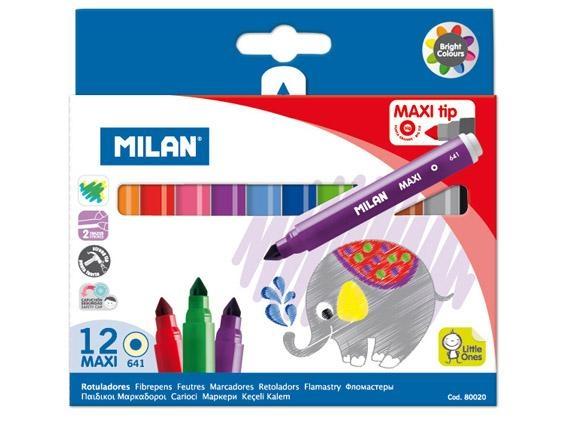 Фломастери maxi 12 кольорів MILAN