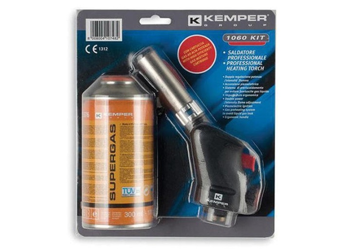 Plynová páječka Kemper 106KIT – závit kartuše 7/16" s náplní Supergas