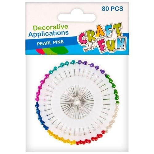 Шпильки 22 мм з Перлами Craft with Fun 404581 Чорні і Білі