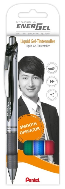 Pentel Ручка кулькова BL77 - коричневий ENERGEL 0.7 — фото 4