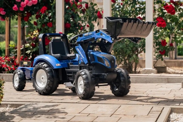 FALK Трактор New Holland Синій на Педалі з Причепом XXL BIG від 3 років — фото 4