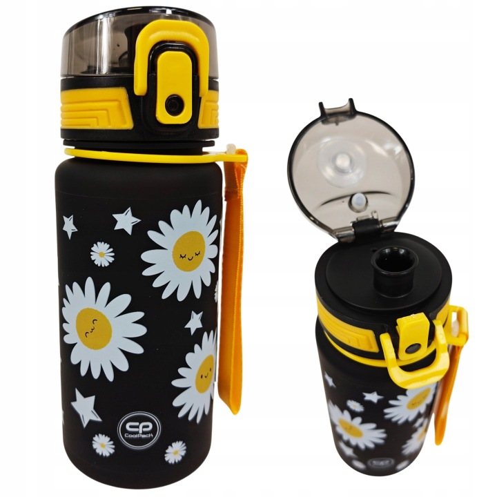 Пляшка для води для дітей пляшка CoolPack 400 мл BPA FREE Daisy Чорний — фото 4