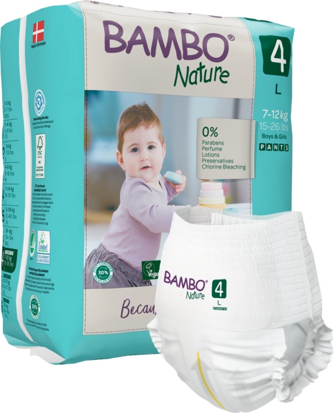 Bambo Nature Трусики-підгузки 4 7-12 кг 20 шт. Проти Попрілостям Зручні