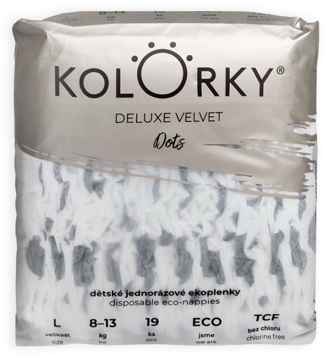 Кольоровий Deluxe Підгузки одноразові Оксамит Dots Еко розмір L розмір L 8-