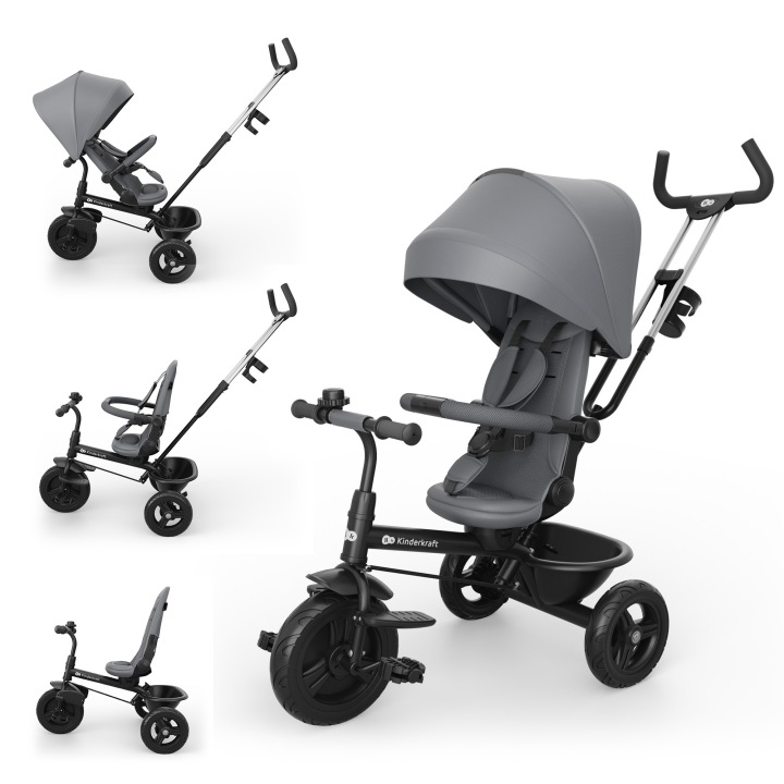 Kinderkraft Велосипед триколісний ASTON 2 Плюс сірий