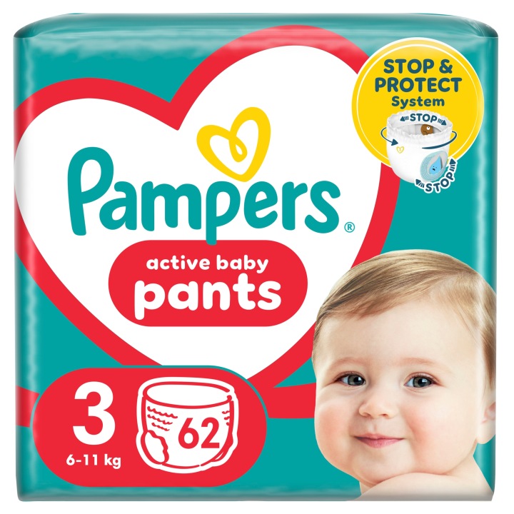 Підгузки Pampers Pants Трусики-підгузки, розмір 3, 62 шт., 6 кг-11 кг