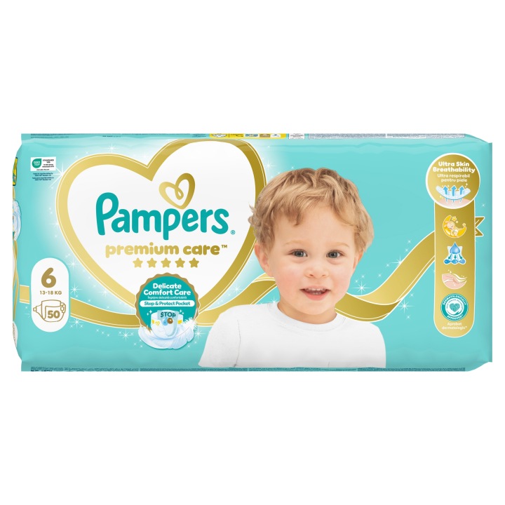 Pampers Premium Care розмір 6, 50 підгузків для дітей, 13 кг-18 кг — фото 4