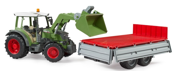 Трактор Fendt Vario 211 навантажувачем і причепом 550 x 130 x 160 Bruder 02182 — фото 3