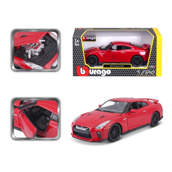 Nissan GT-R 1:24 модель Bburago 18-21082 червоний — фото 7
