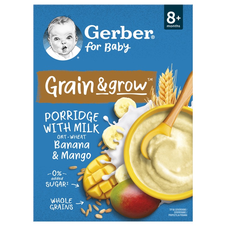 GERBER Повня Злаків Кашка банан-манго молочна по 8 міс. 200 г