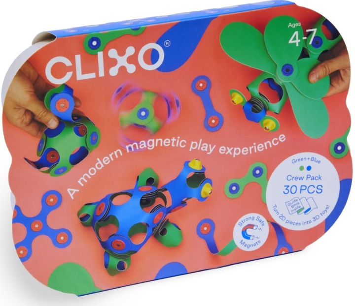 Clixo магнітний конструктор іграшка 3D Монтессорі Зелено-синій — фото 10