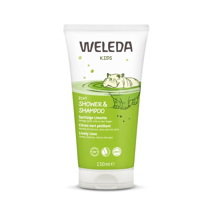 Weleda Kids 2 в 1 Шампунь і Рідина для Миття Тіла Lively Лайм 150 мл