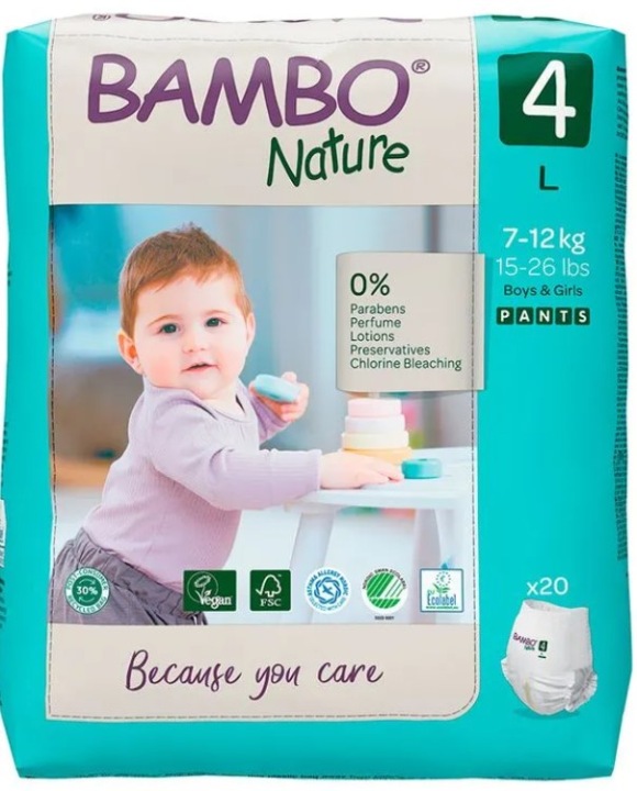 Bambo Nature Трусики-підгузки 4 7-12 кг 20 шт. Проти Попрілостям Зручні — фото 2