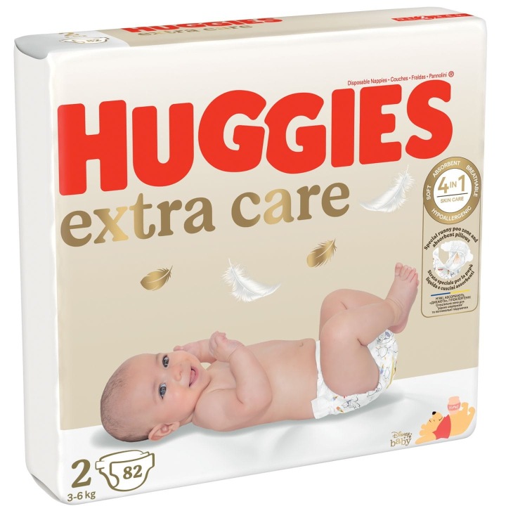 HUGGIES підгузки Extra Care розмір 2 (3-6 кг) 82 шт. — фото 2