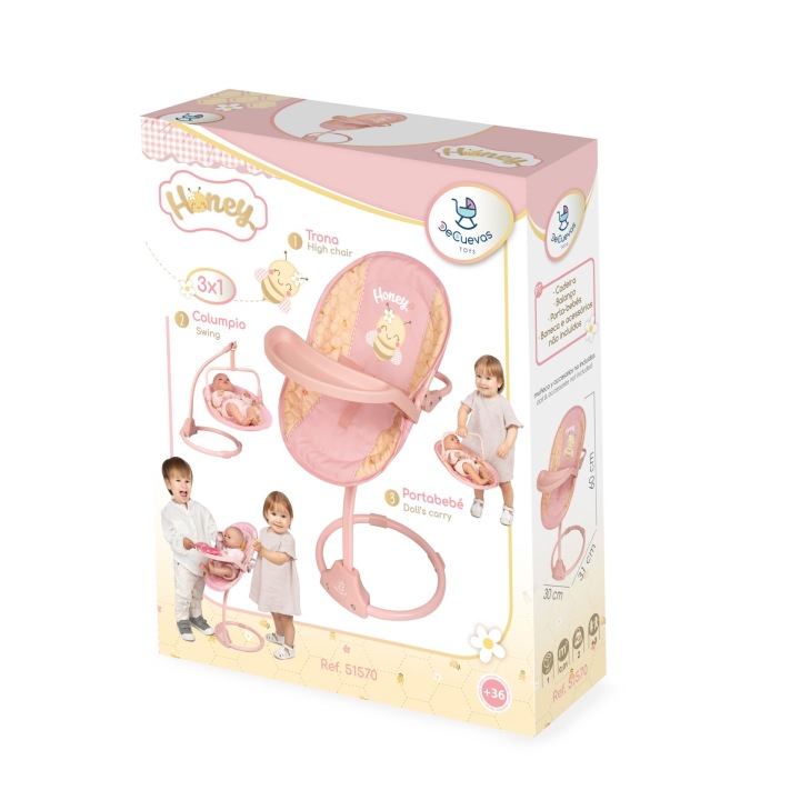 DeCuevas 51570 Honey - Багатофункціональний. стільчик для годування. і гойдалка для ляльок — фото 5