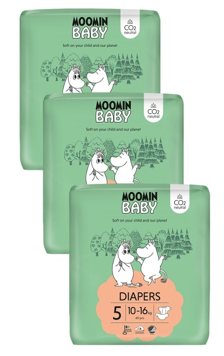 Moomin Baby 5 Maxi підгузки 10-16 кг, 120 шт.