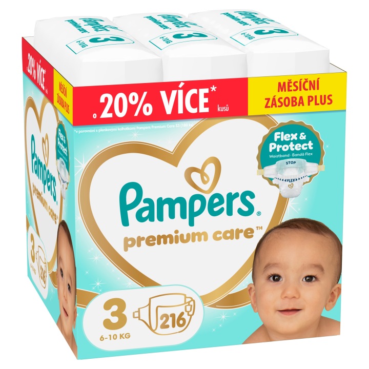 Pampers Premium Care 3, 216 шт., 6-10 кг Підгузки Місячний запас Плюс — фото 2