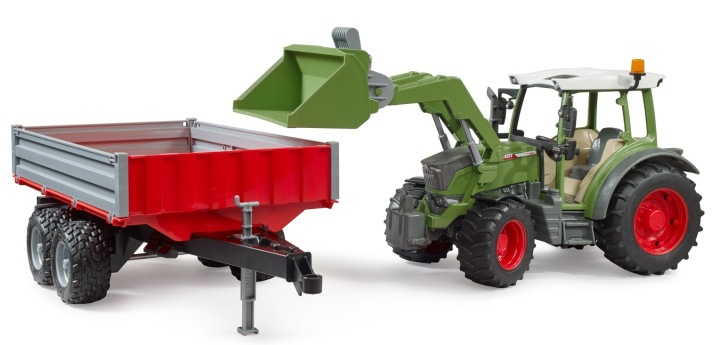 Трактор Fendt Vario 211 навантажувачем і причепом 550 x 130 x 160 Bruder 02182 — фото 4