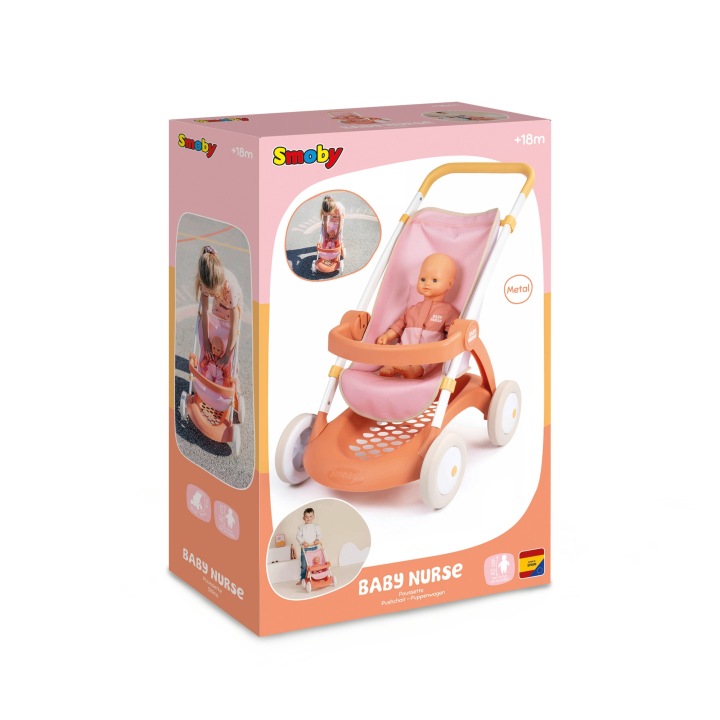 SMOBY BABY NURSE візок для ляльок до 42 см прогулянкова коляска рожева 18 міс.+ — фото 4