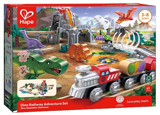 Hape Набір Діно Rail Adventure що світиться в темряві зі звуком — фото 5