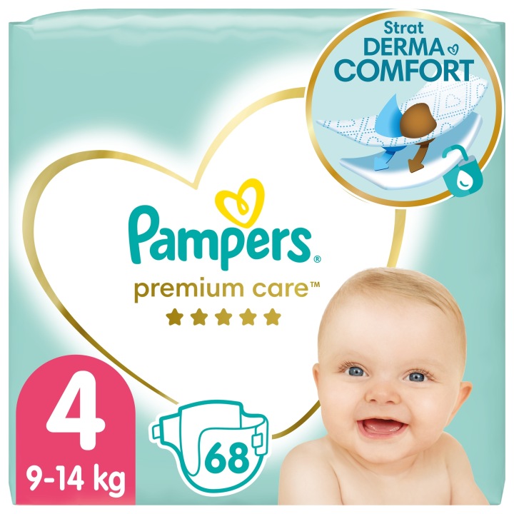 Підгузки Pampers Premium Care розмір 4, 68 шт., 9 кг-14 кг