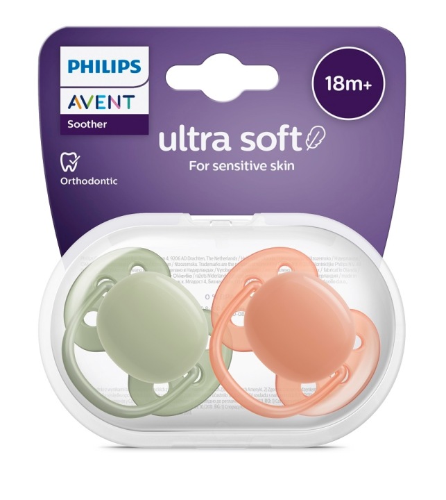 PHILIPS AVENT соска ультра SOFT 18 міс.+ дихаючий + чохол — фото 2