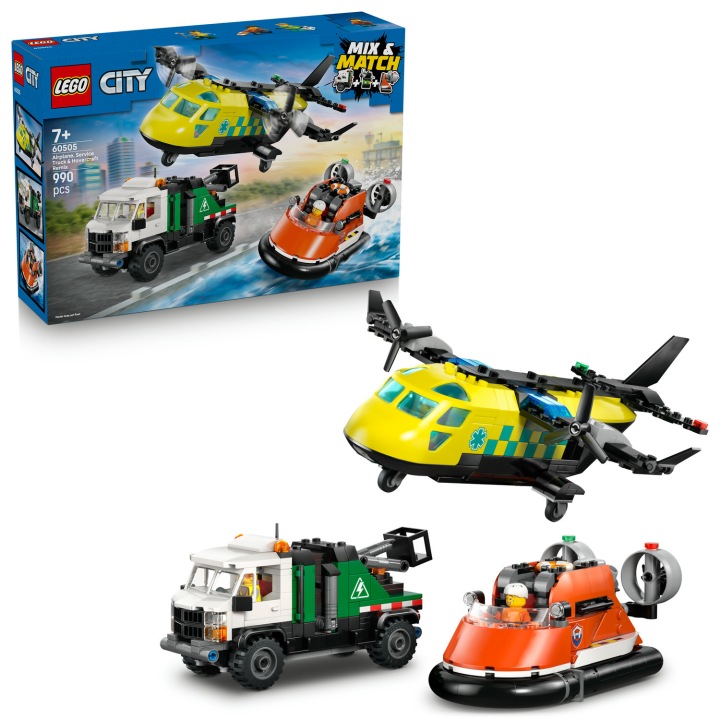 LEGO City 60505 Набір з літаком, вантажівкою сервісною і судном на повітряній подушці