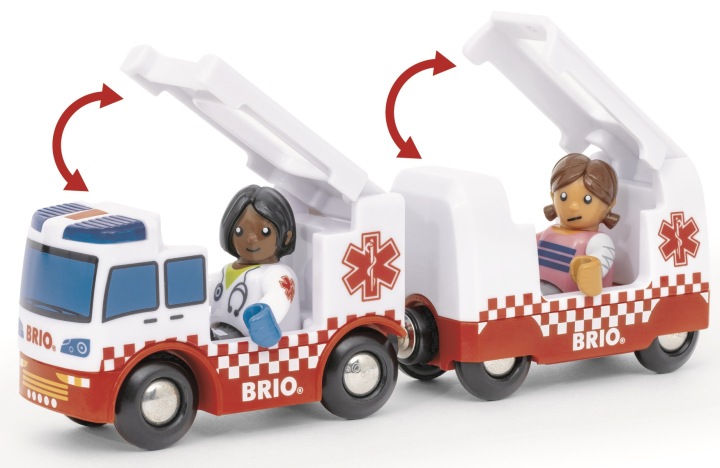 Brio World 36035 Швидка допомога Рятувальна Швидка допомога Світло Звук Транспортний засіб на рейки — фото 2